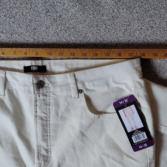 Frye Off-Cream Denim Pants Size14 - Picture 7 of 9